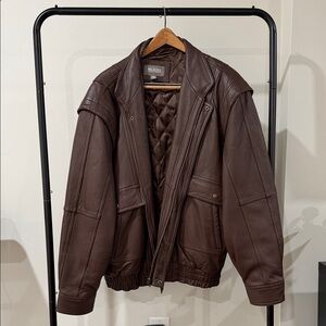 Wilsons Leather Dark Brown Bomber Jacket